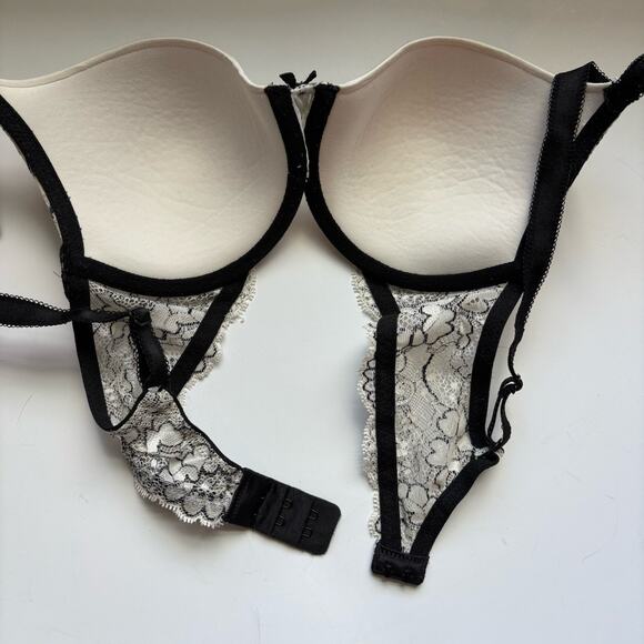 Victoria's Secret 32C Dream Angels Perfect Coverage Bra White Lace Rhinestone - Picture 3 of 9